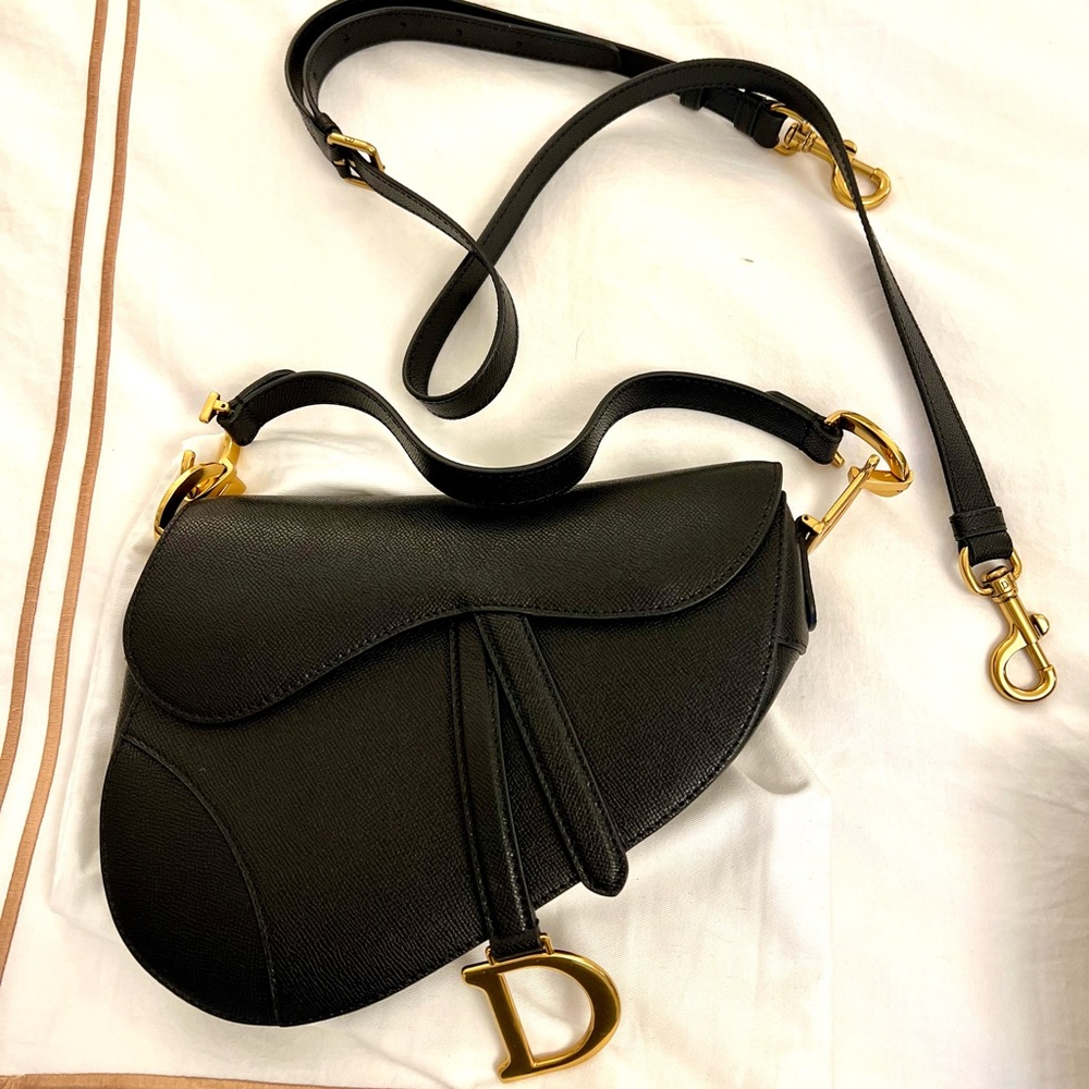 Faux leather saddle bag. New.